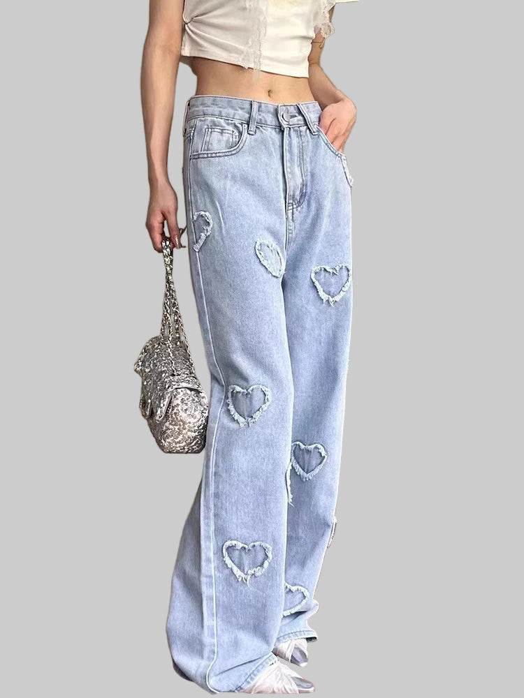 Chic High-Waisted Straight Leg Denim Jeans