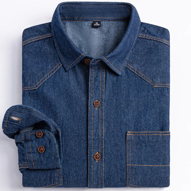 100% Cotton Long Sleeve Western Denim Shirt