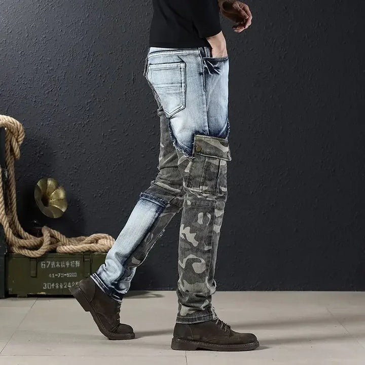 Camouflage Stretch Skinny Cargo Jeans