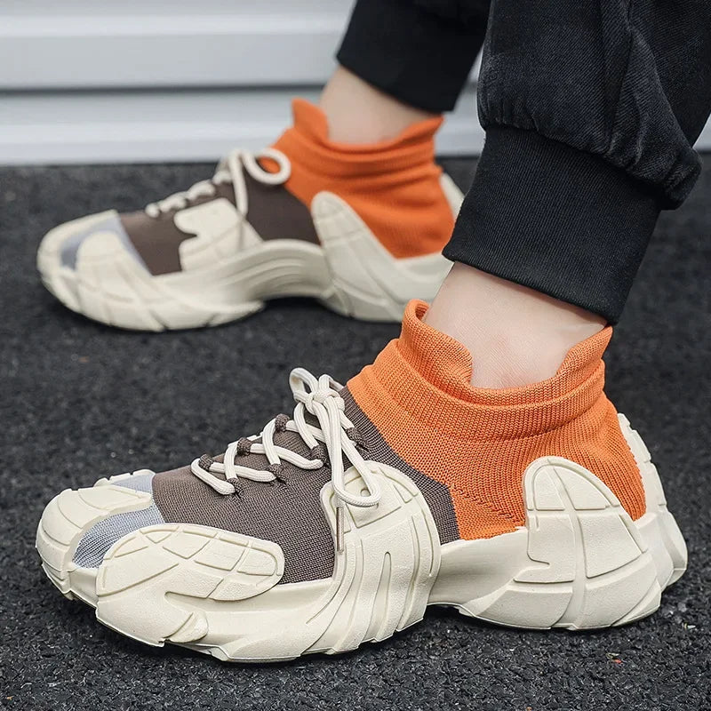 Trendy Thick-Sole Sneakers with Legged Socks
