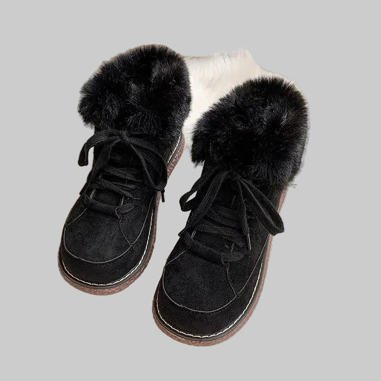 Waterproof Zipper Soft Fur Winter Boots