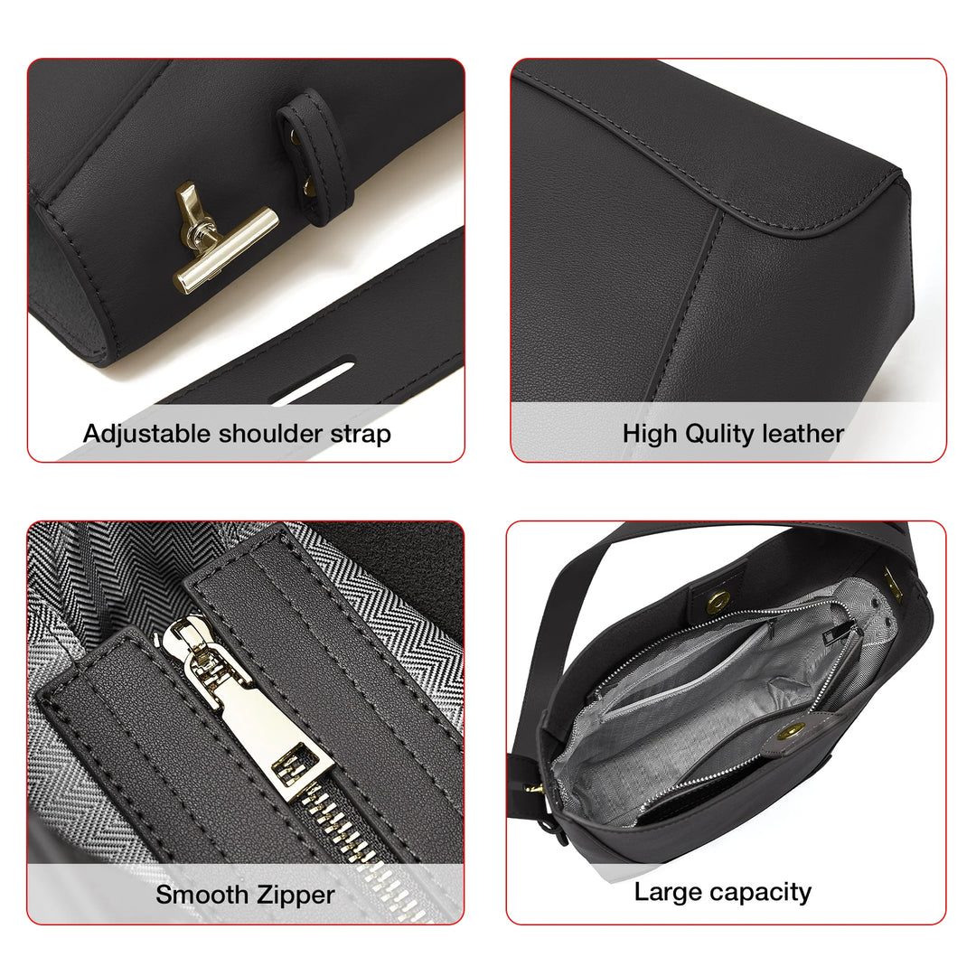 Hobo Leather Shoulder Bucket Bag