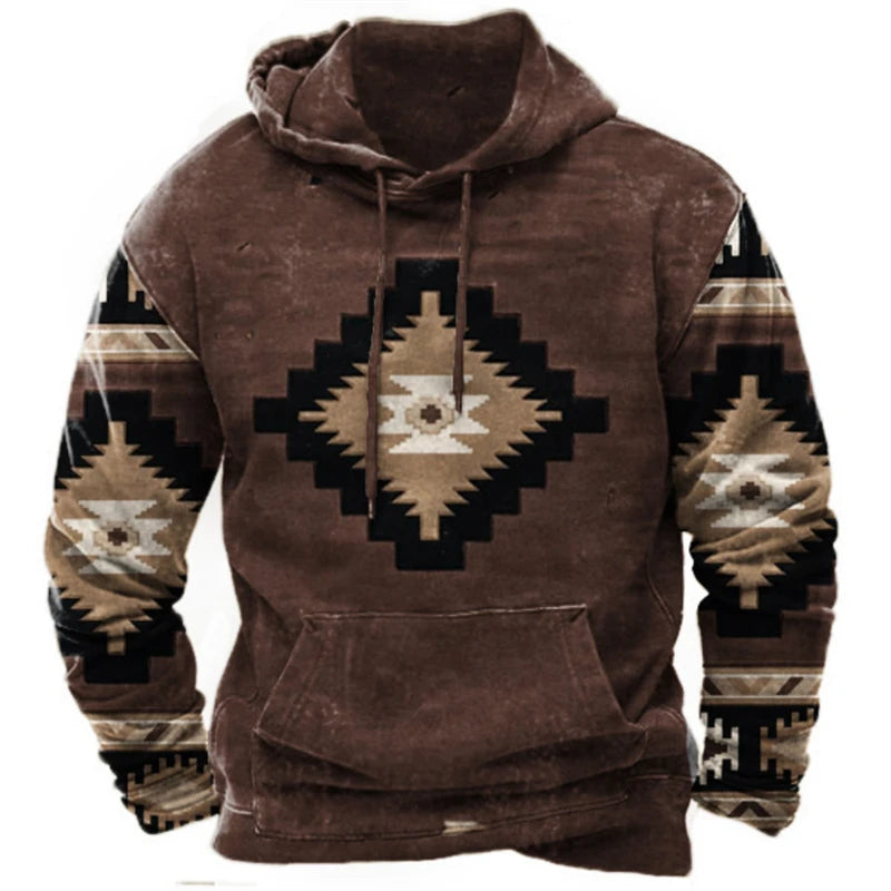Vintage Ethnic Style 3D Print Hoodies