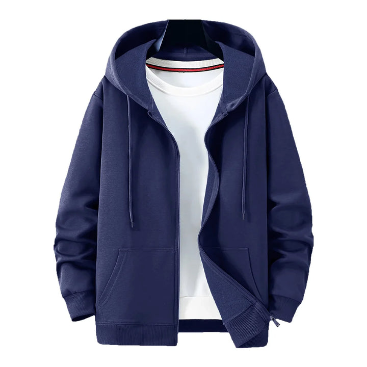 Casual Solid Color Zipper Sports Hooded Jacket