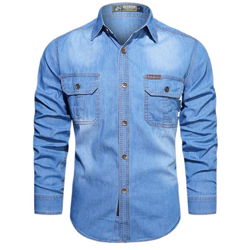 Pure Cotton Bamboo Washed Denim Shirt