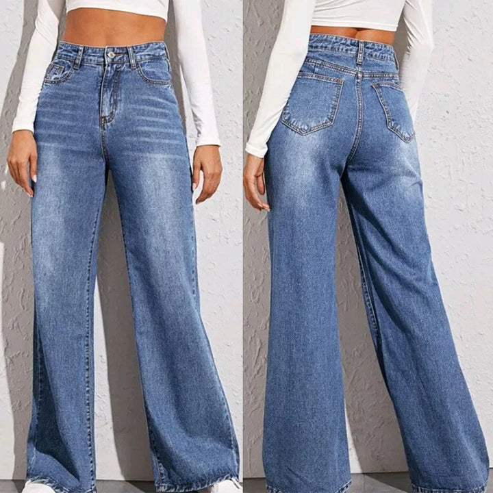 Sexy Wide-Leg High-Waisted Straight Y2K Jeans