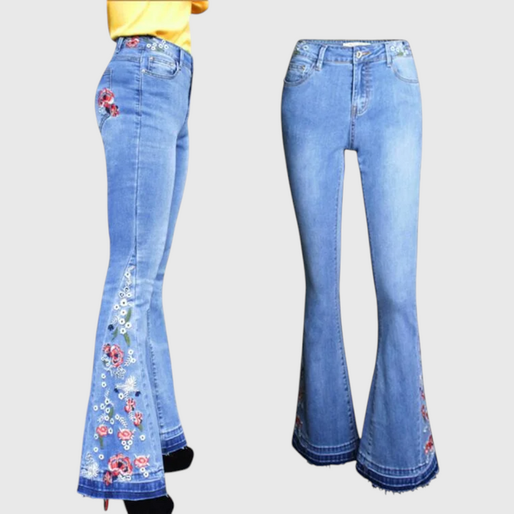 Flared Jeans with Embroidery