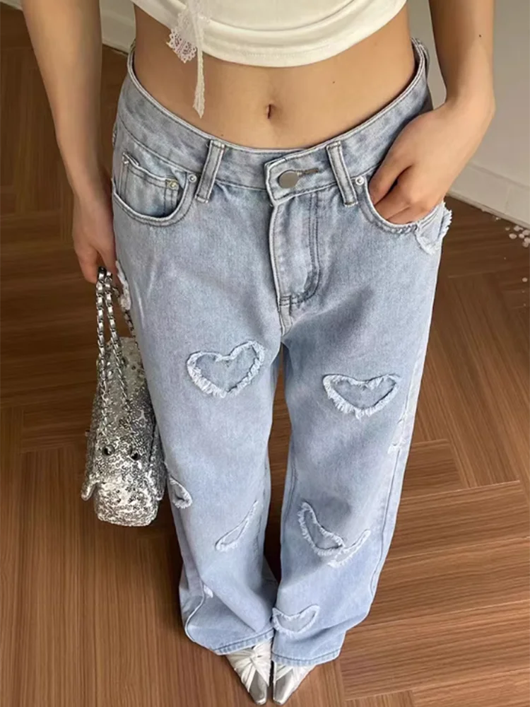 Chic High-Waisted Straight Leg Denim Jeans