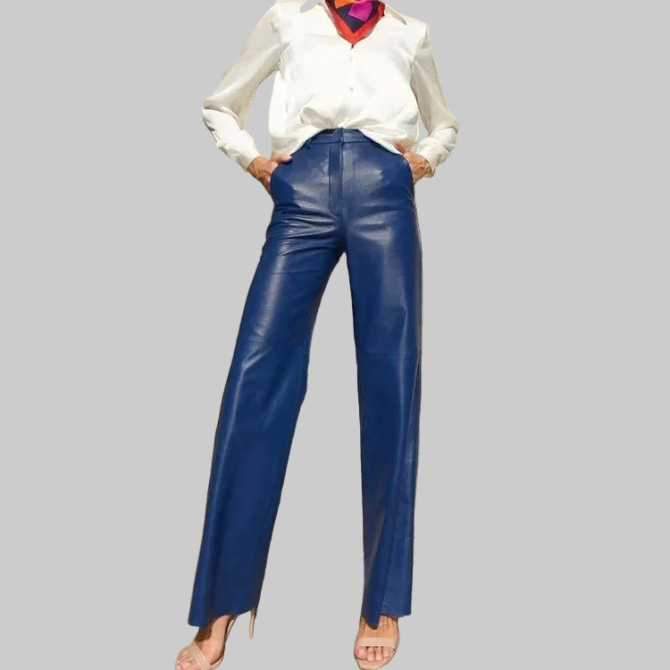 Spring Fashion High Waist Leather Pants