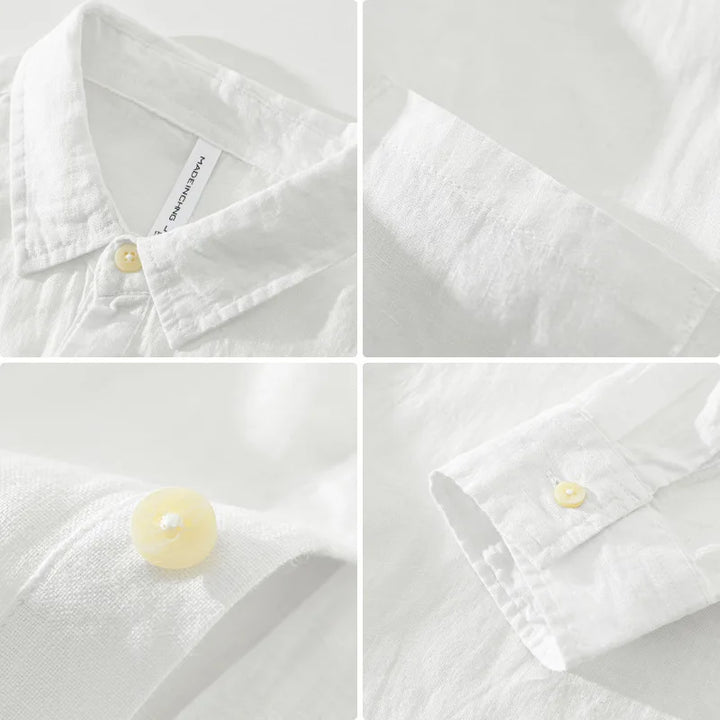 Linen Long Sleeve Pullover Shirt