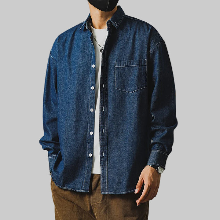 Retro Japanese Korean Style Denim Shirt