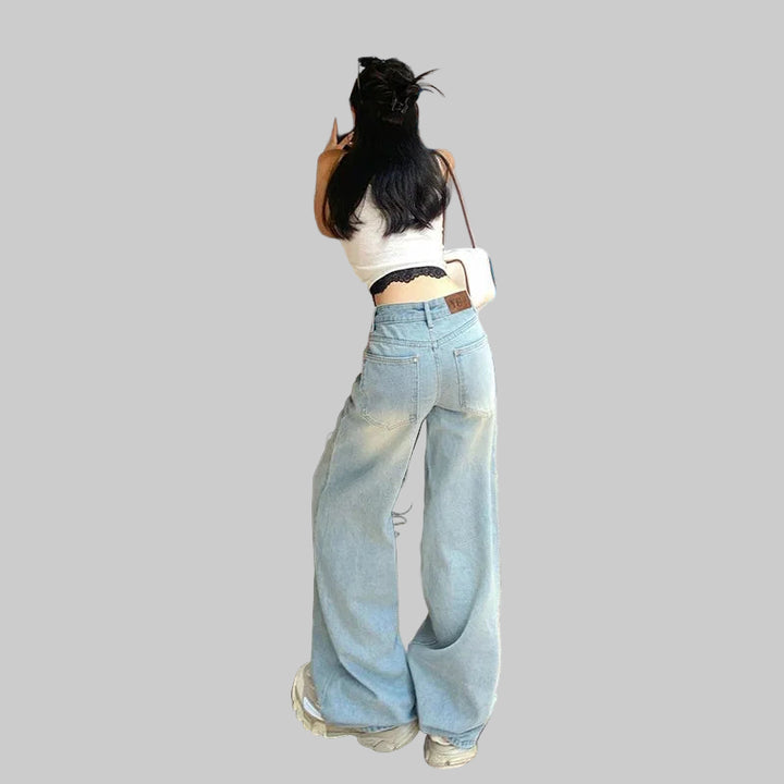 Trendy Low Waist Wide Leg Jeans