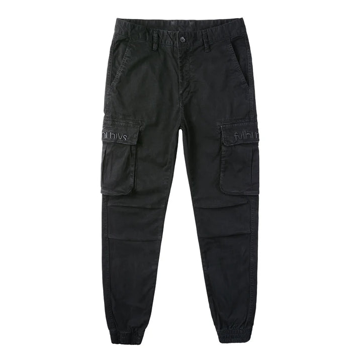 Slim Fit Elastic Waist Cargo Jeans