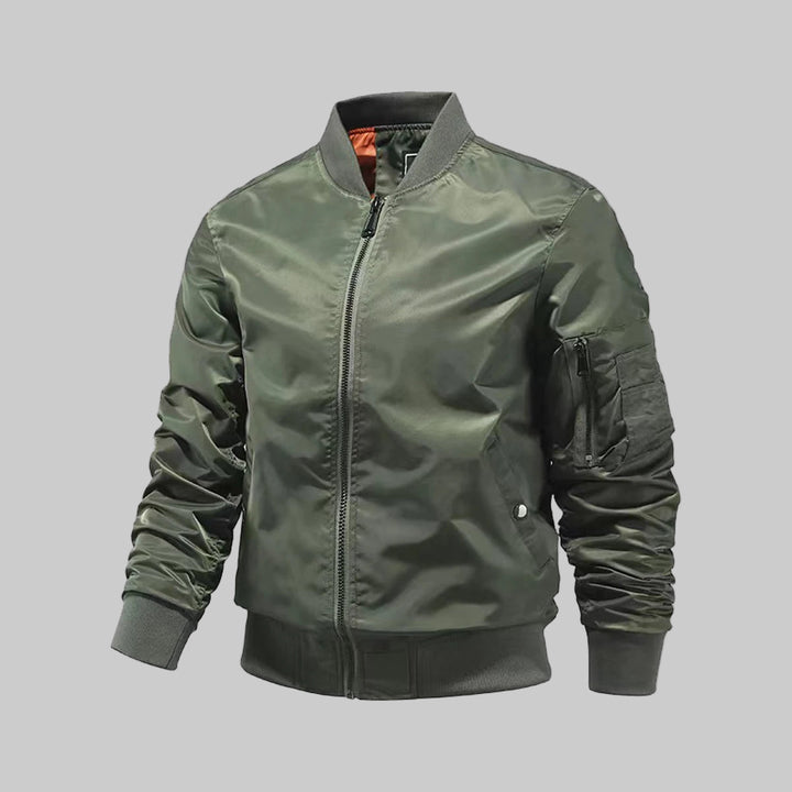 Solid Color Bomber Jacket