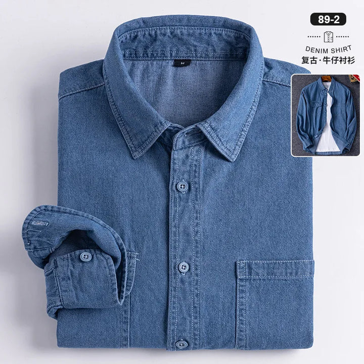 Retro Cotton Washed Denim Shirt