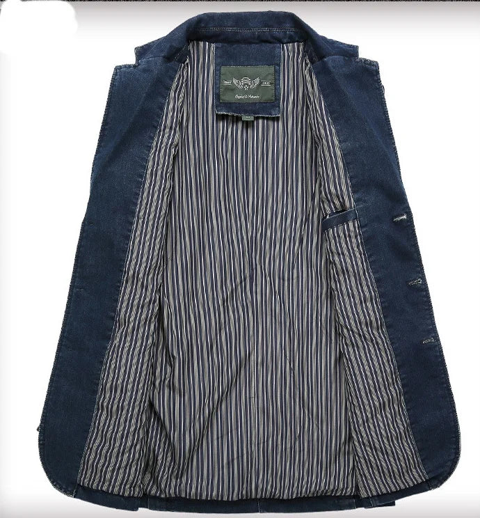 SlimFit Denim Blazer Jacket