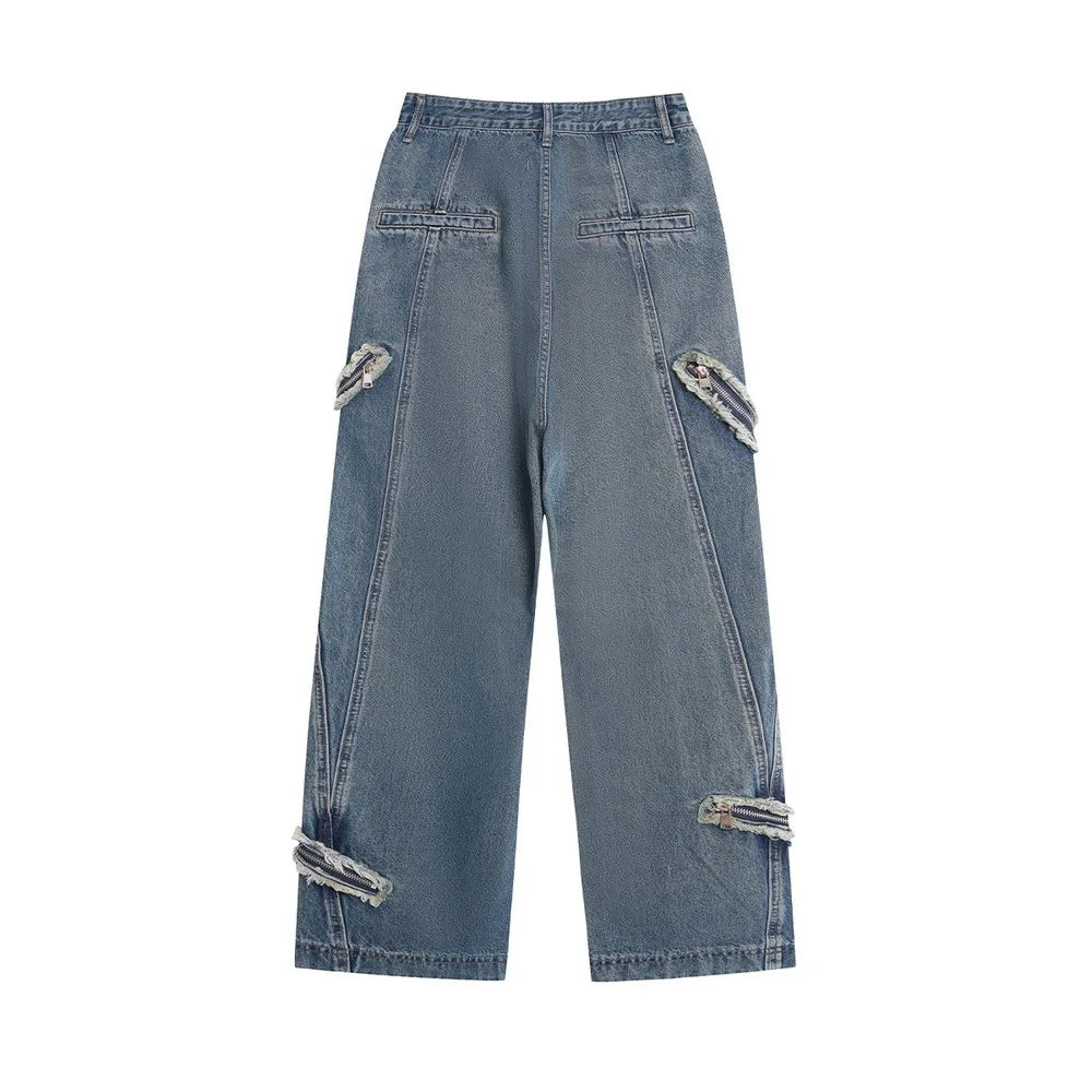 Vintage Distressed Grunge Cargo Jeans
