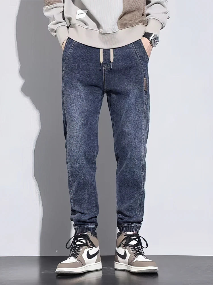 Washed Baggy Denim Jogger Jeans