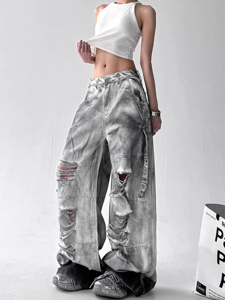 Vintage High Waist Multi-Pocket Jeans