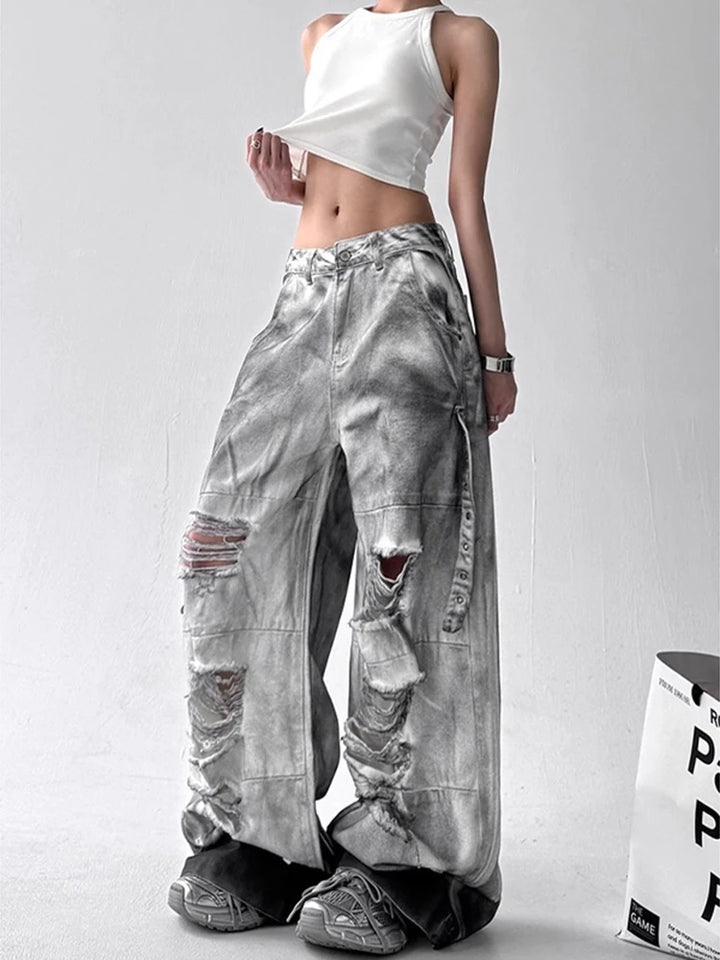 Vintage High Waist Multi-Pocket Jeans