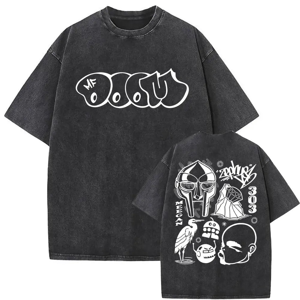 Retro Rapper Mf Doom Graphic Print Tshirt