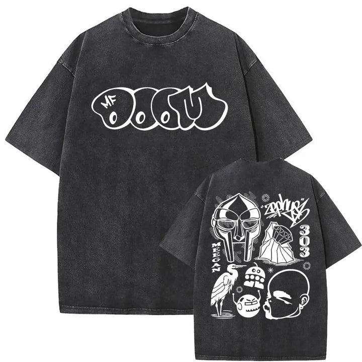 Retro Rapper Mf Doom Graphic Print Tshirt