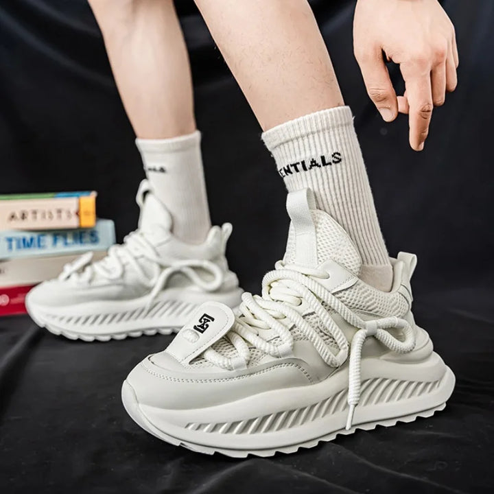 Versatile Casual Lace-Up Chunky Sneakers
