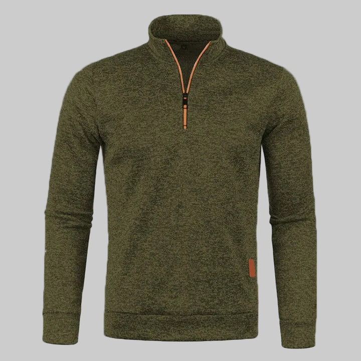 Half-Zipper Long Sleeve Turtleneck Pullover