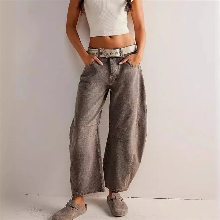 American Style Knee Splicing Denim Jeans
