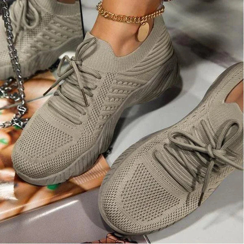 Breathable Mesh Casual Lace-Up Sneakers