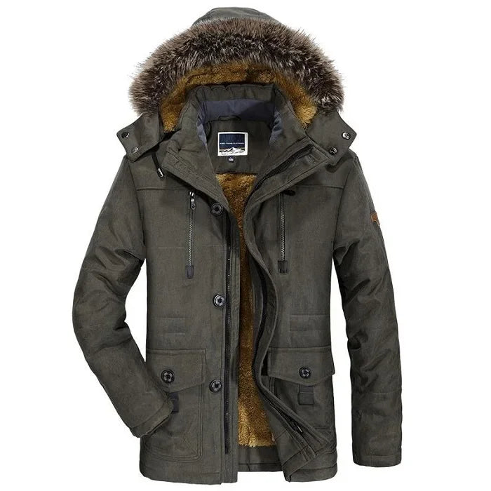 Faux Fur Hooded Fleece Cotton Padded Warm Parka