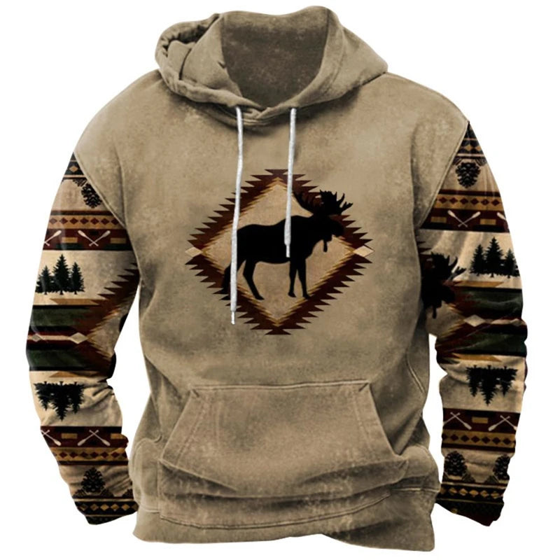 Vintage Ethnic Style 3D Print Hoodies