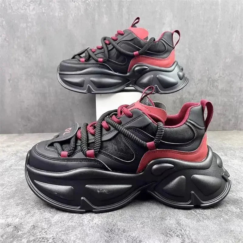 Color-Blocked Height-Enhancing Chunky Sneakers