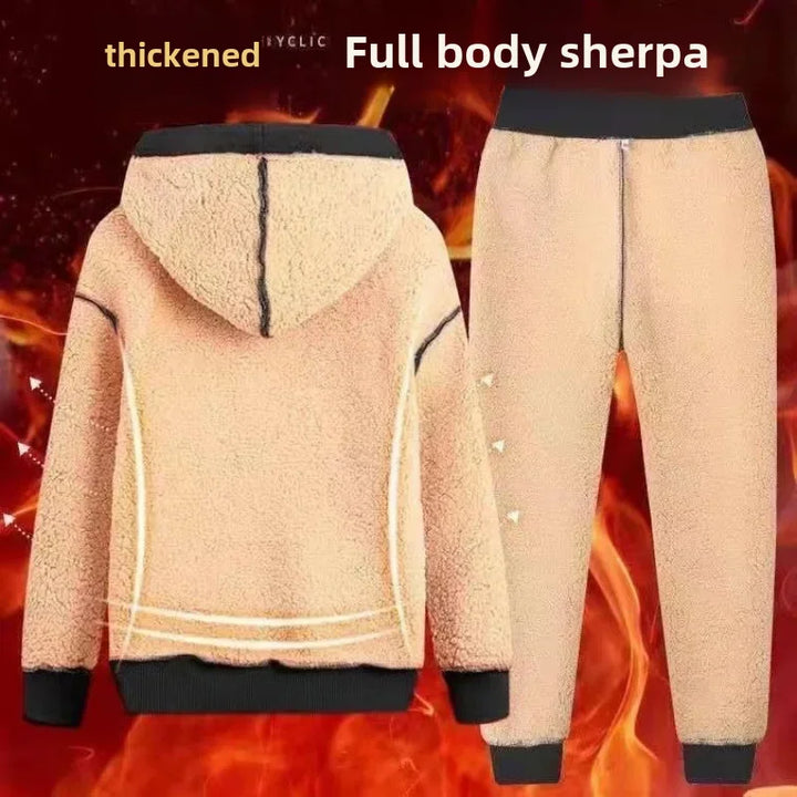 Wool Lamb Velvet Zip-up Sweatshirt Set