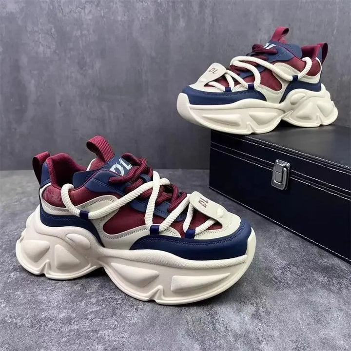 Color-Blocked Height-Enhancing Chunky Sneakers