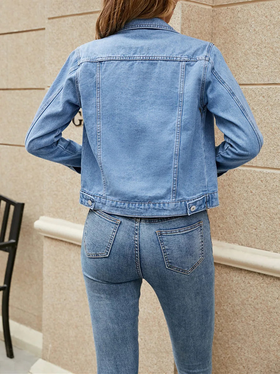 Solid Color Denim Jacket