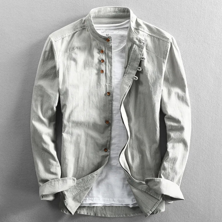Fall Winter Stand Collar Long Sleeve Shirt