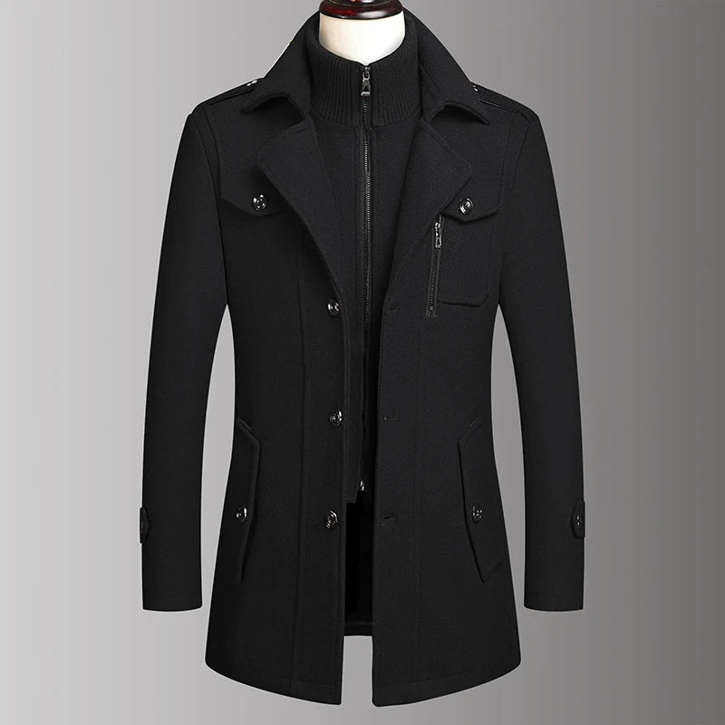 CARLO™|Double Collar High-Quality Woolen Business Outerwear