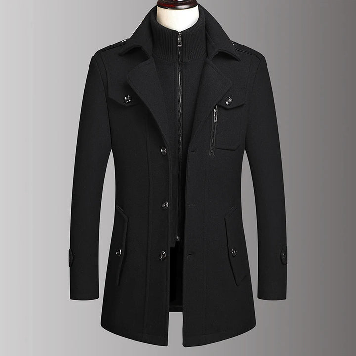CARLO™|Double Collar High-Quality Woolen Business Outerwear