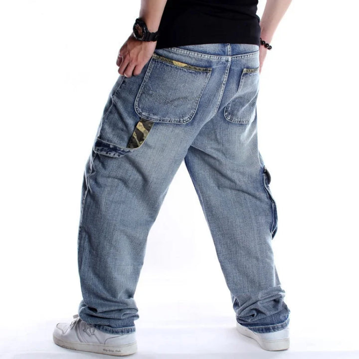 Multi-Pocket  American Hip Hop Loose Fit Jeans