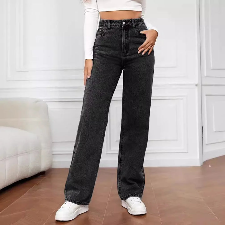 High-Waisted Wide Leg Commuter Jeans