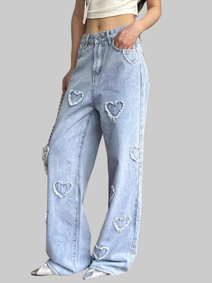 Chic High-Waisted Straight Leg Denim Jeans