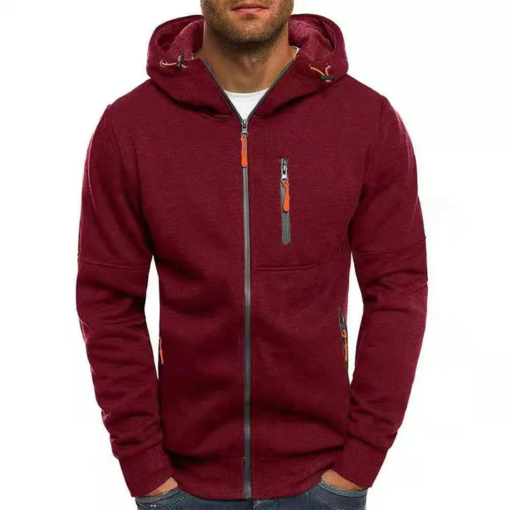 Zipper Pocket Jacquard Hoodie