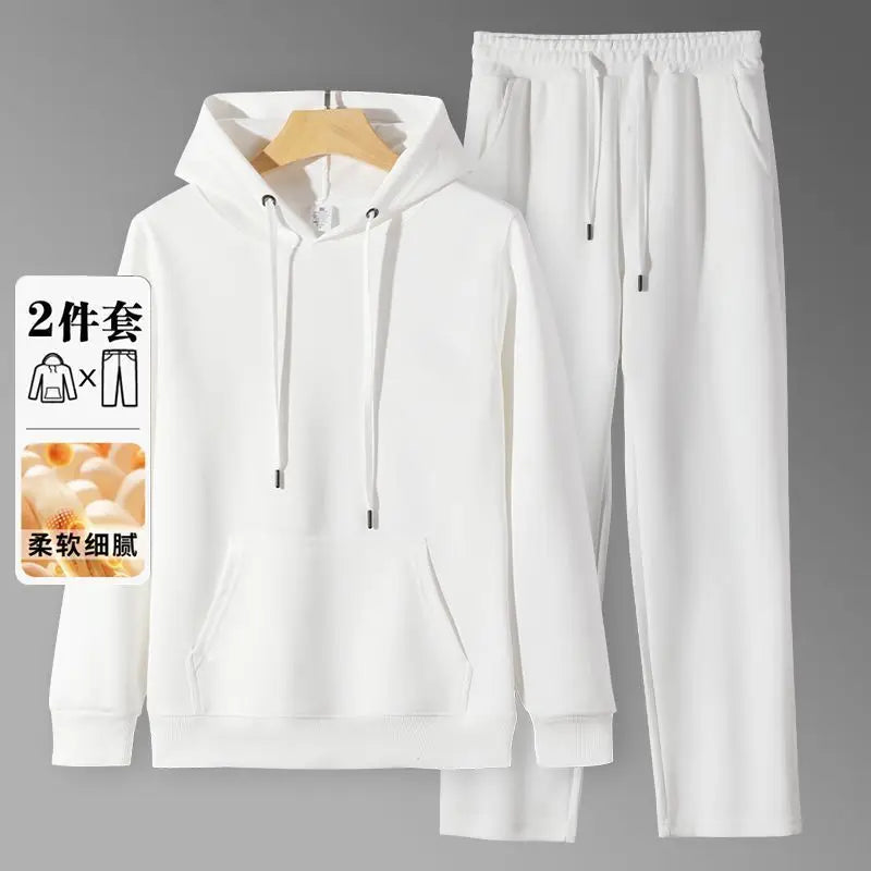 Trendy Hooded Sweatshirt and Sweatpants Set