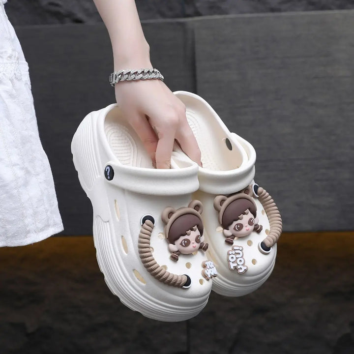 Summer Women's Cute Platform Sandals - Breathable Thick Sole Slippers for Beach