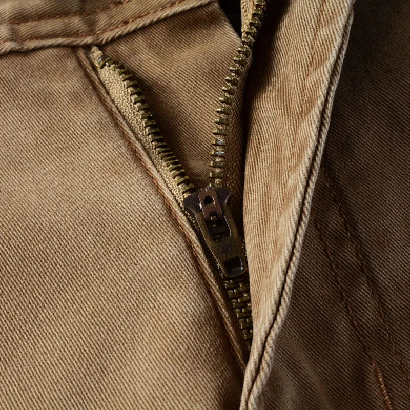 Stretchy Khaki Slim Fit Denim Pants