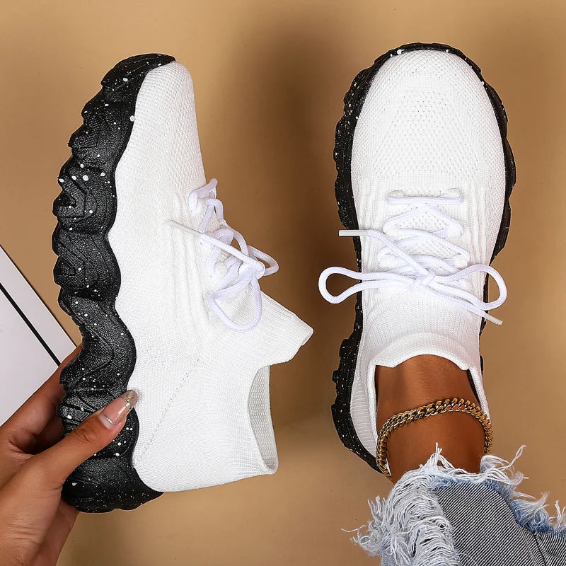 Lightweight Breathable Knit Slip-On Sneakers
