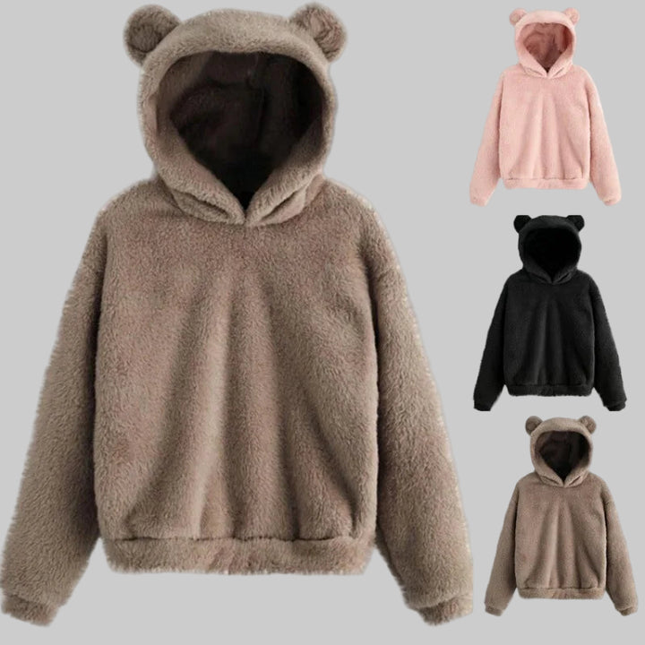 Cozy Plush Rabbit Ear Hoodie Sweatshirt