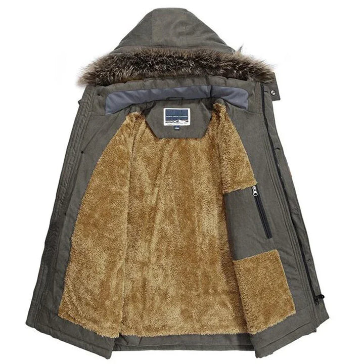 Faux Fur Hooded Fleece Cotton Padded Warm Parka