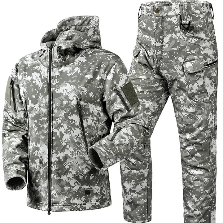 Camouflage Shark Skin Fleece Lined Soft Shell Set